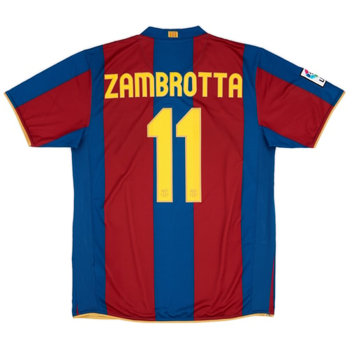 2007-08 Barcelona Home Shirt Zambrotta #11 - 9/10 - (L)