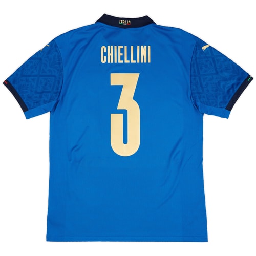 2020-21 Italy Player Issue Home Shirt Chiellini #3