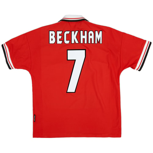 1998-00 Manchester United Home Shirt Beckham #7 - 8/10 - (M)