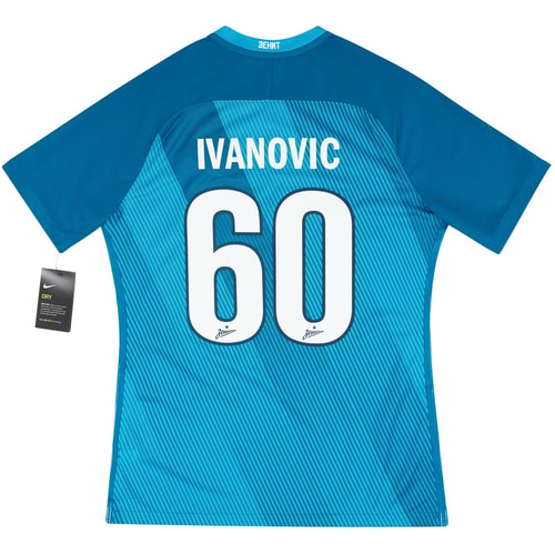 2016-17 Zenit St. Petersburg Player Issue Home Domestic Shirt Ivanović #60