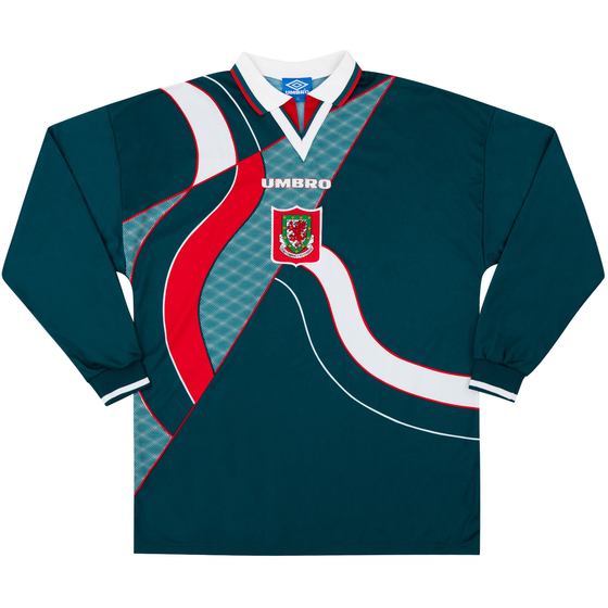 1995-96 Wales Match Issue Away L/S Shirt #5 (Symons)