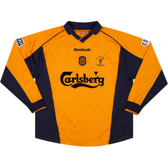 2000-01 Liverpool Match Issue FA Cup Final Away L/S Shirt Heskey #8 (v Arsenal)