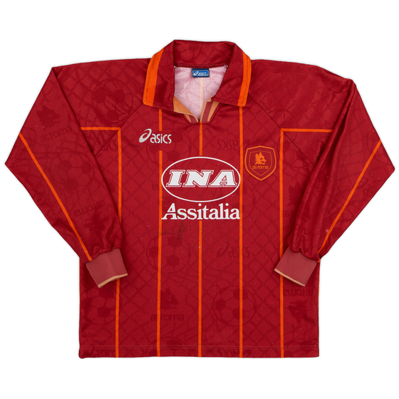 1996-97 Roma Home L/S Shirt - 7/10 - (XL.Boys)