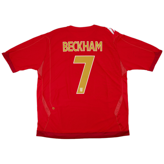 2006-08 England Away Shirt Beckham #7 - 5/10 - (XXL)