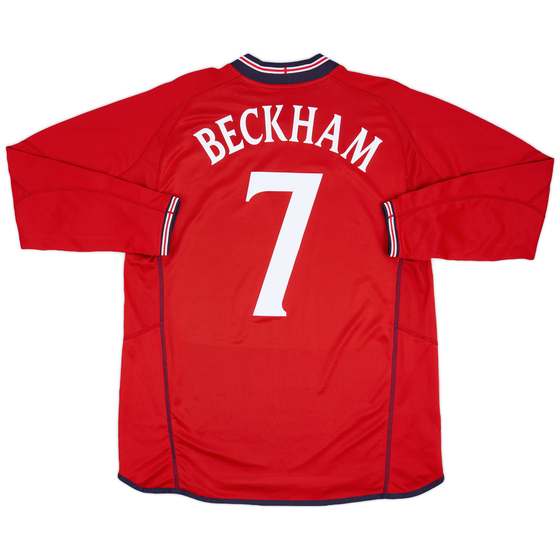 2002-04 England Away L/S Shirt Beckham #7