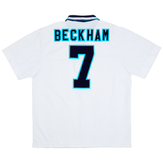 1995-97 England Home Shirt Beckham #7 - 8/10 - (XL)
