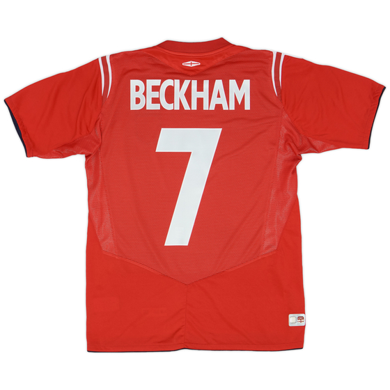 2004-06 England Away Shirt Beckham #7 - 9/10 - (S)