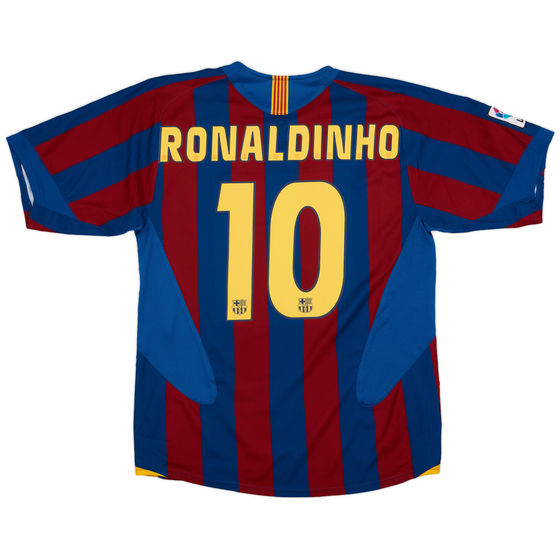 2005-06 Barcelona Home Shirt Ronaldinho #10 - 8/10 - (M)