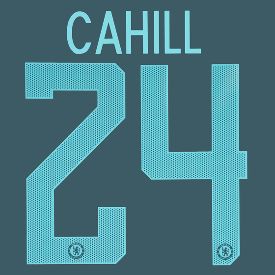 2017-18 Chelsea Third European/Cup Cahill #24 Name Set