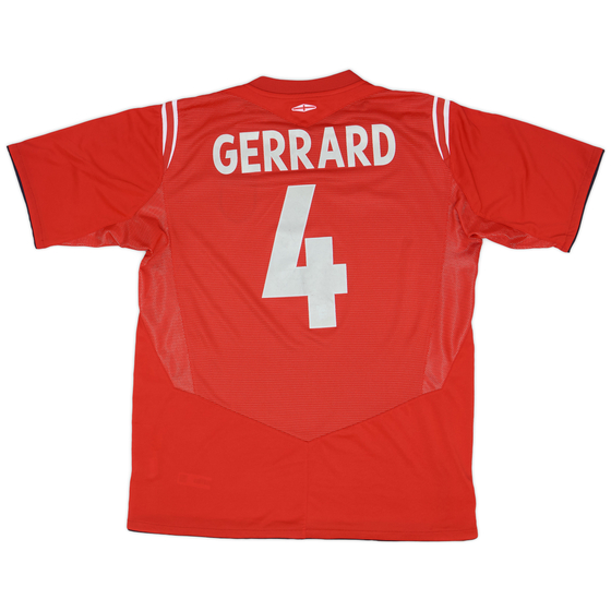 2004-06 England Away Shirt Gerrard #4 - 9/10 - (L)