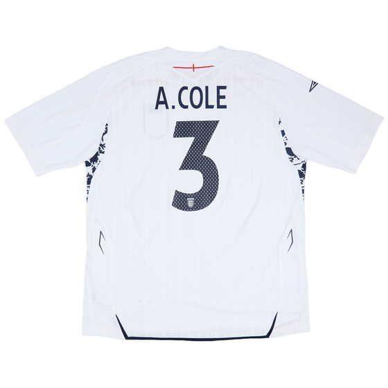2007-09 England Home Shirt A.Cole #3 - 7/10 - (XXL)