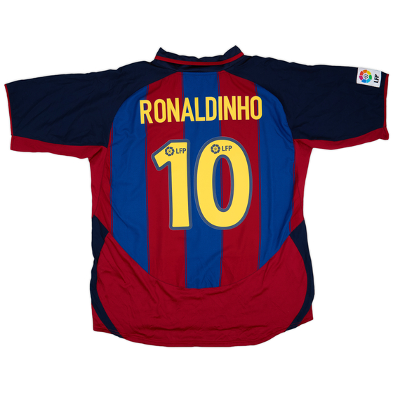 2003-04 Barcelona Home Shirt Ronaldinho #10 - 9/10 - (XL)
