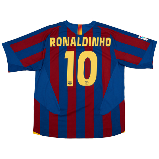 2005-06 Barcelona Home Shirt Ronaldinho #10 - 9/10 - (XL)