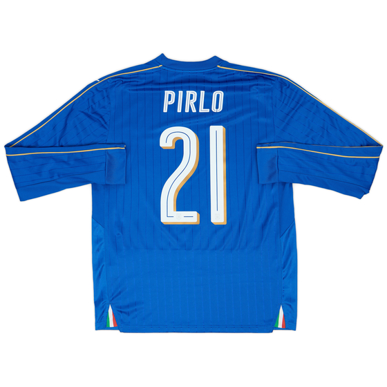 2016-17 Italy Home L/S Shirt Pirlo #21 - 8/10 - (L)