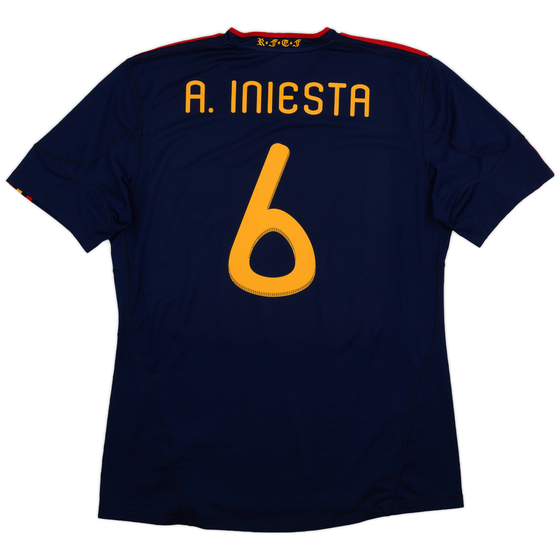 2010-11 Spain Away Shirt A.Iniesta #6 - 8/10 - (XL)