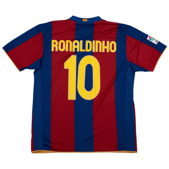 2007-08 Barcelona Home Shirt Ronaldinho #10 - 8/10 - (XL)