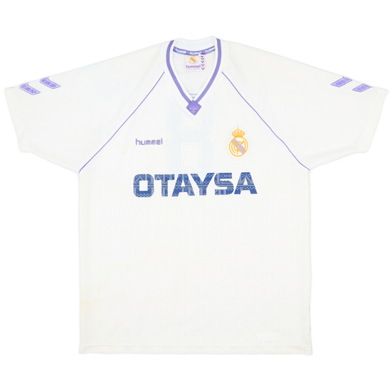 1990-91 Real Madrid Home Shirt #8 - 6/10 - (XL)