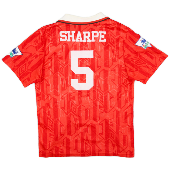 1992-94 Manchester United Home Shirt Sharpe #5 - 6/10 - (M)