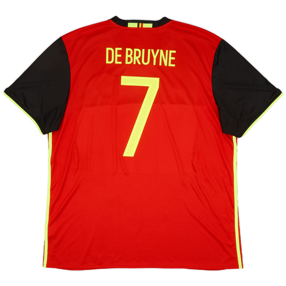 2016-17 Belgium Home Shirt De Bruyne #7 - 9/10 - (XXL)