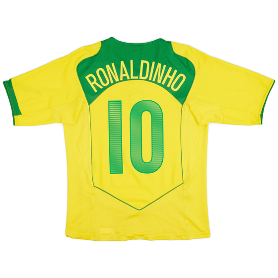 2004-06 Brazil Home Shirt Ronaldinho #10 - 6/10 - (S)