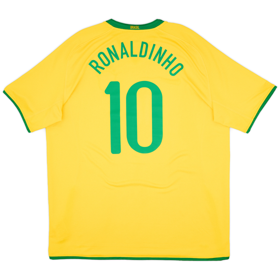 2008-10 Brazil Home Shirt Ronaldinho #10 - 8/10 - (XXL)