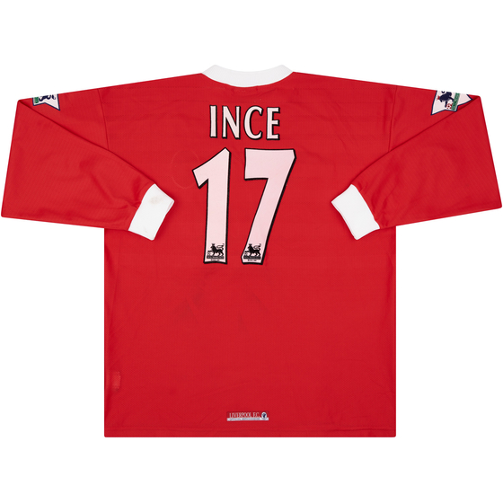 1998-99 Liverpool Match Issue Home L/S Shirt Ince #17