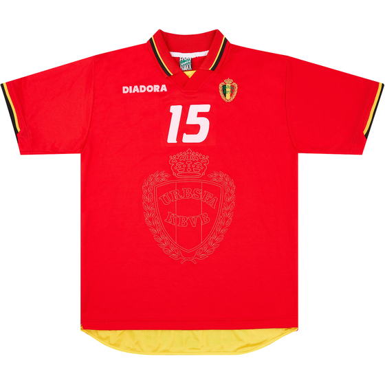 1996-98 Belgium Match Issue Home Shirt #15