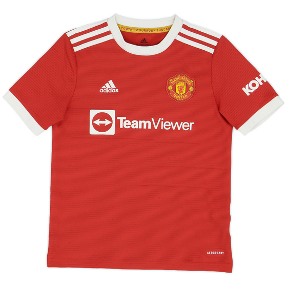 2021-22 Manchester United Home Shirt - 5/10 - (L.Boys)