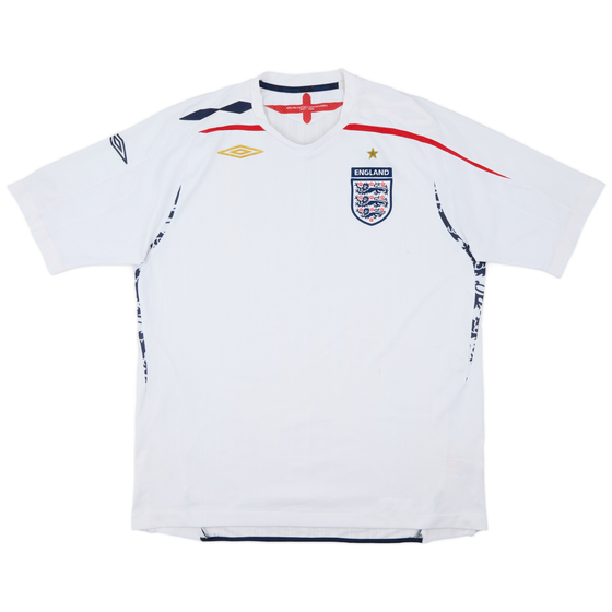 2007-09 England Home Shirt - 5/10 - (XL)