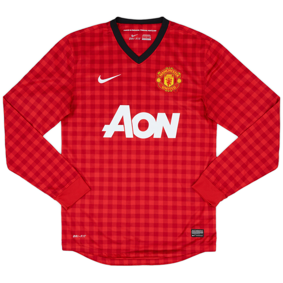 2012-13 Manchester United Home L/S Shirt - 8/10 - (S)