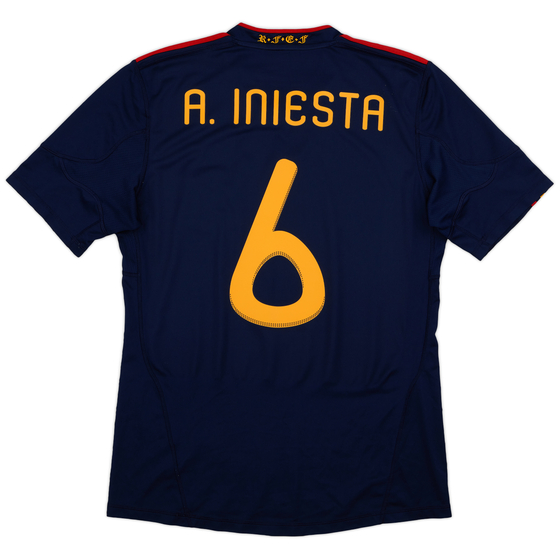 2010-11 Spain Away Shirt A.Iniesta #6 - 8/10 - (M)