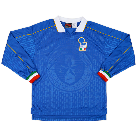 1994-96 Italy Player Issue Home L/S Shirt #9 - 8/10 - (L)