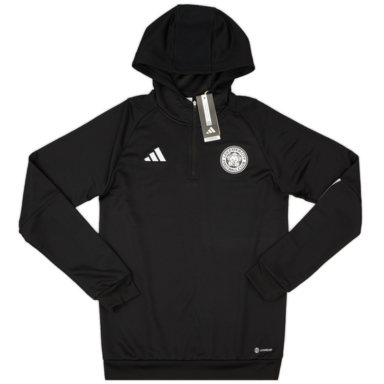 2023-24 Leicester adidas 1/4 Zip Hooded Top (S)