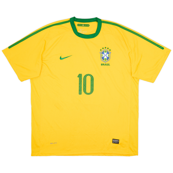 2010-11 Brazil Home Shirt #10 - 5/10 - (XL)