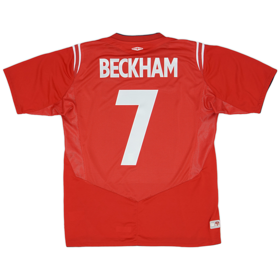 2004-06 England Away Shirt Beckham #7 - 9/10 - (L)