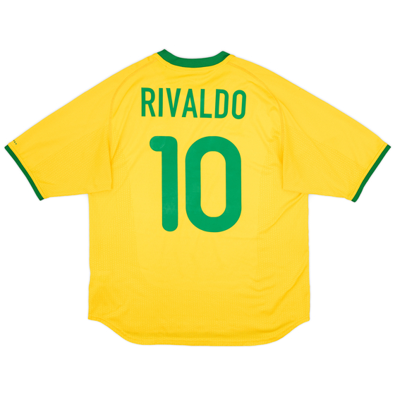 2000-02 Brazil Home Shirt Rivaldo #10 - 8/10 - (L)