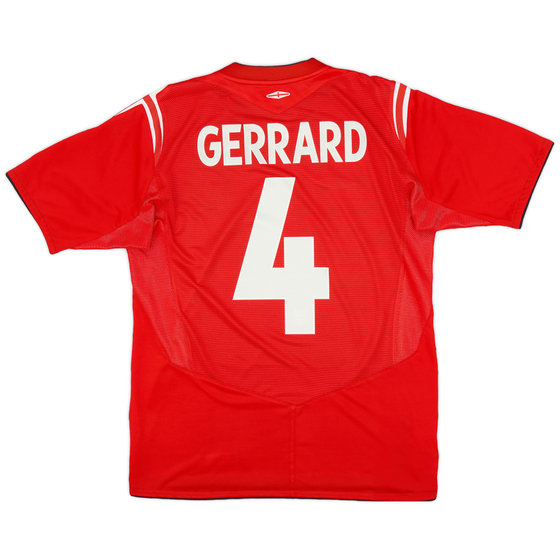 2004-06 England Away Shirt Gerrard #4 - 7/10 - (M)