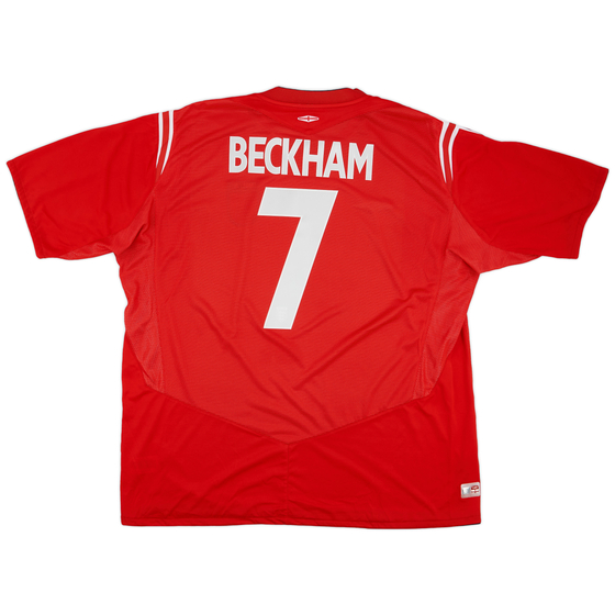 2004-06 England Away Shirt Beckham #7 - 9/10 - (3XL)