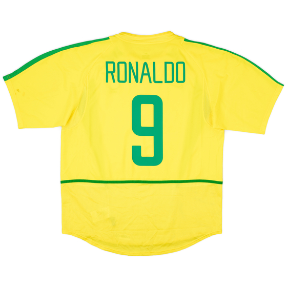 2002-04 Brazil Home Shirt Ronaldo #9 - 6/10 - (L)