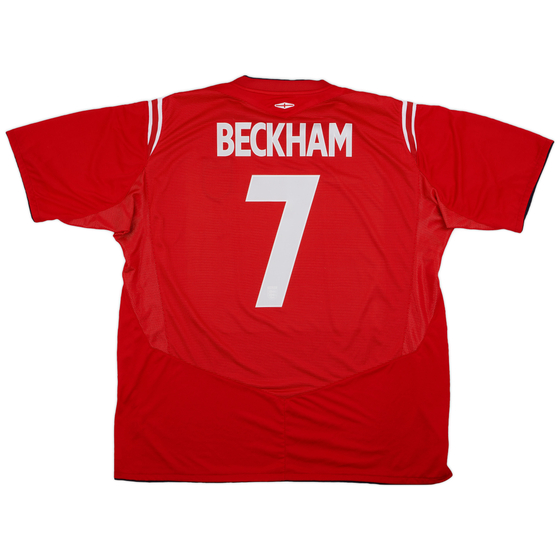 2004-06 England Away Shirt Beckham #7 - 8/10 - (3XL)