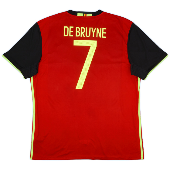 2016-17 Belgium Home Shirt De Bruyne #7 - 6/10 - (XL)