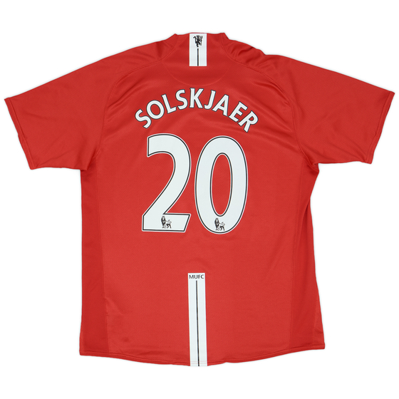 2007-09 Manchester United Home Shirt Solskjaer #20 - 8/10 - (L)