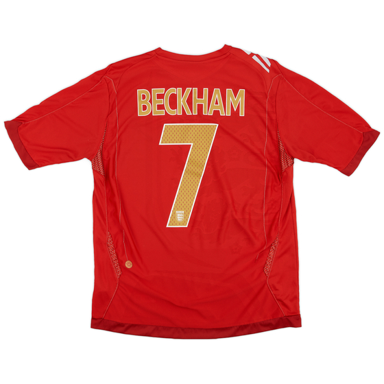 2006-08 England Away Shirt Beckham #7 - 6/10 - (L)