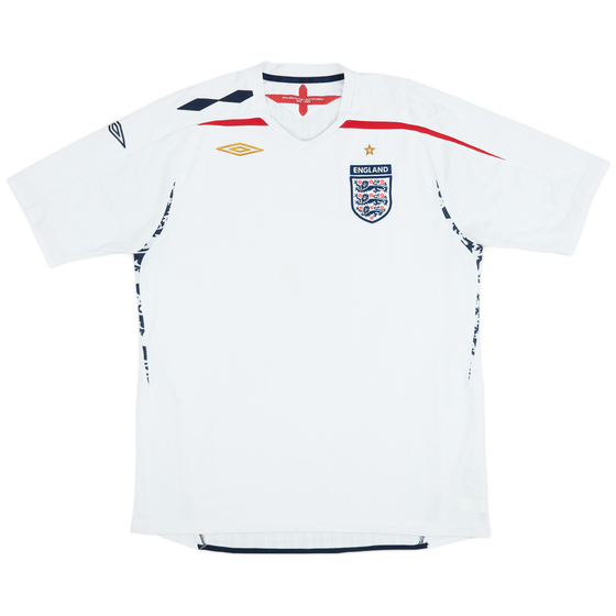2007-09 England Home Shirt - 8/10 - (XL)