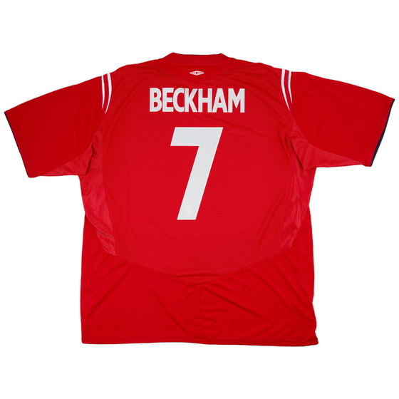 2004-06 England Away Shirt Beckham #7 - 9/10 - (3XL)