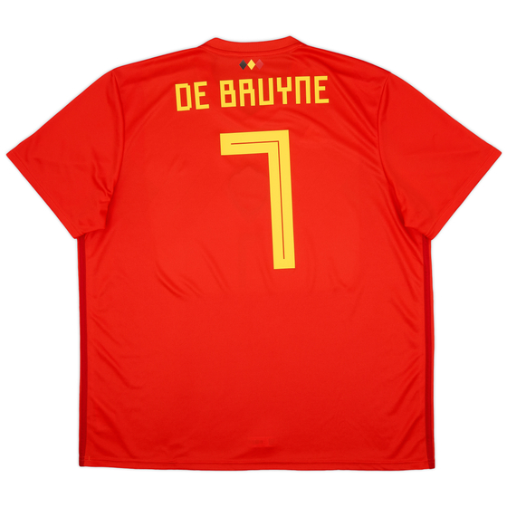 2018-19 Belgium Home Shirt De Bruyne #7 - 9/10 - (XXL)
