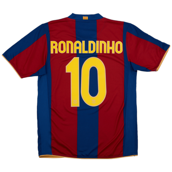 2007-08 Barcelona Home Shirt Ronaldinho #10 - 8/10 - (M)