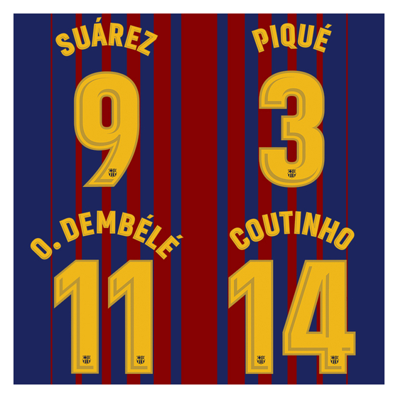 2017-18 Barcelona Home Name Set
