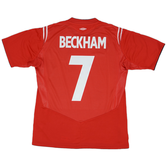 2004-06 England Away Shirt Beckham #7 - 9/10 - (L)