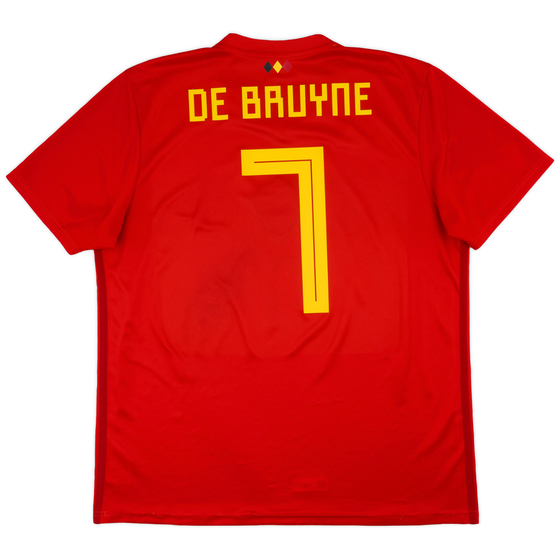 2018-19 Belgium Home Shirt De Bruyne #7 - 8/10 - (XL)